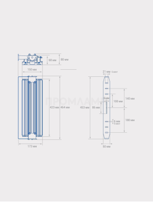 Размеры светильника TL-PROM Plus 65 5K FL D